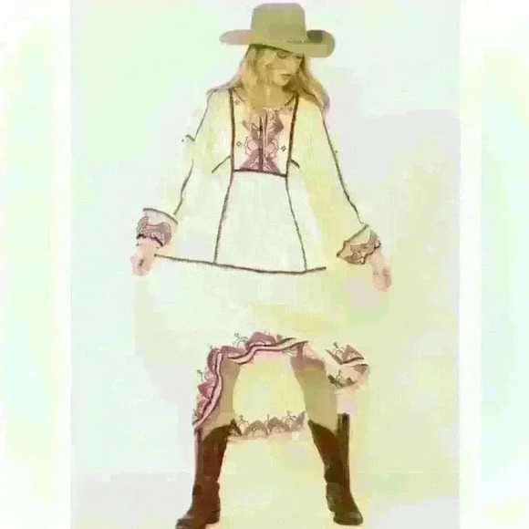 NWOT. Free People Women's Sweet Escape Midi Dress. Med., Cream with acce… - Picture 2 of 12